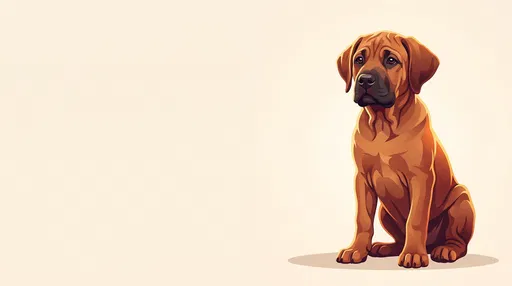 Vector Illustration of Sitting Tosa Inu Puppy