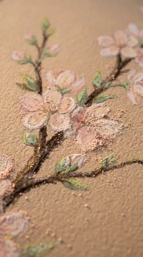 Macro Chalk Pastel Cherry Blossom Drawing