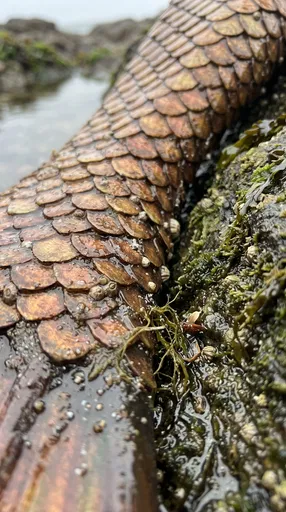 Bronze Scaled Tail on Coastal Rocks