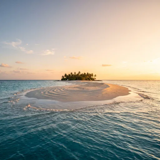 Tropical Island Sandbar at Golden Hour