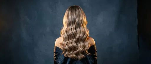 Back View of Blonde Wavy Hair