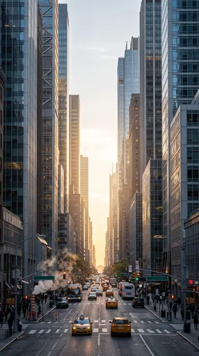 Manhattan Urban Canyon at Sunrise