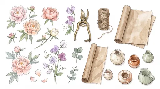 Watercolor Florist Clipart Set with Peonies