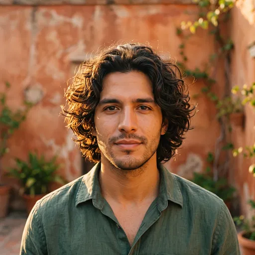 Portrait of Young Man With Wavy Hair