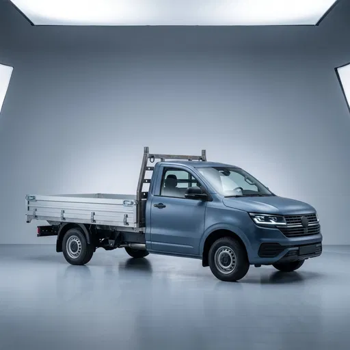 Slate Blue Commercial Dropside Pickup Truck