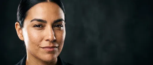 Confident Latina Woman Studio Portrait
