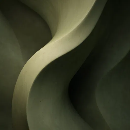 Curved Olive Green Clay Architectural Background