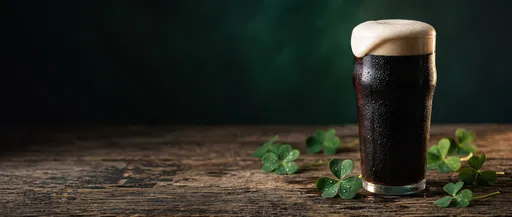 Irish Stout Pint with Fresh Shamrocks