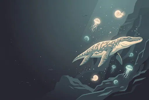Prehistoric Liopleurodon in Deep Ocean Trench