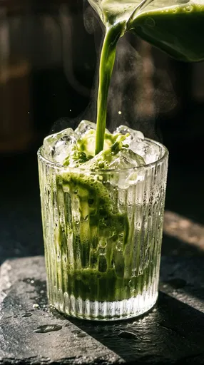 Matcha Green Tea Poured Over Ice