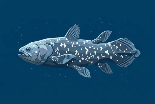 Geometric Illustration of a Coelacanth Fish
