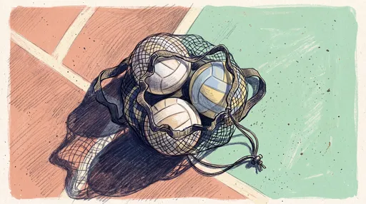 Volleyballs in Mesh Bag Illustration