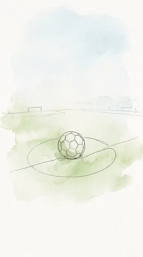 Minimalist Watercolor and Ink Soccer Ball