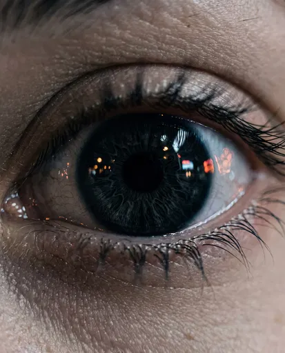 Extreme Macro Close-Up of Dark Eye
