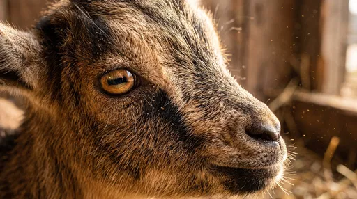 Close-Up Portrait of Baby Pygmy Goat