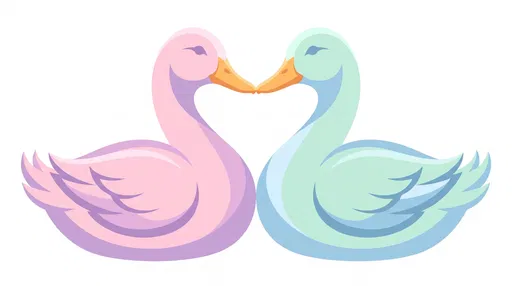 Pastel Ducks Forming Heart Shape Illustration