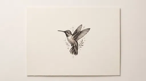 Dotwork Hummingbird Tattoo Flash Sheet
