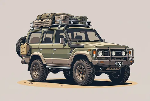 Rugged Off-Road Safari SUV Illustration