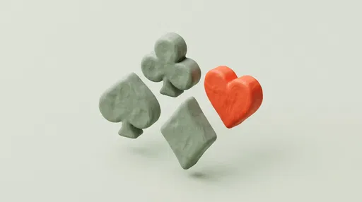 Floating Clay Playing Card Suits