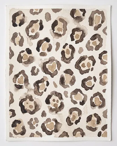 Watercolor Leopard Print Pattern on Paper