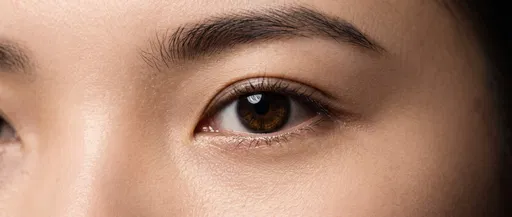 Macro Close-Up of Brown Asian Eye