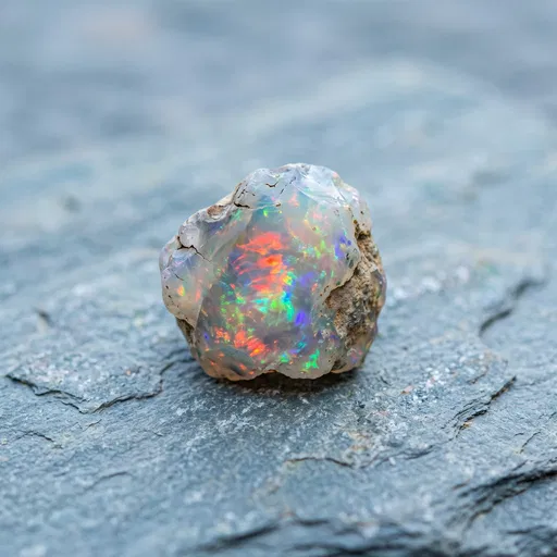 Rough Crystal Opal on Blue Slate