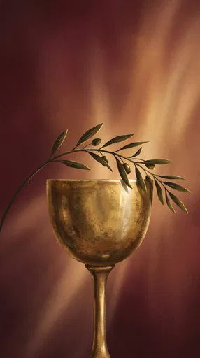Brass Chalice and Olive Branch Illustration