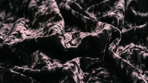Crushed Black Velvet Fabric Texture
