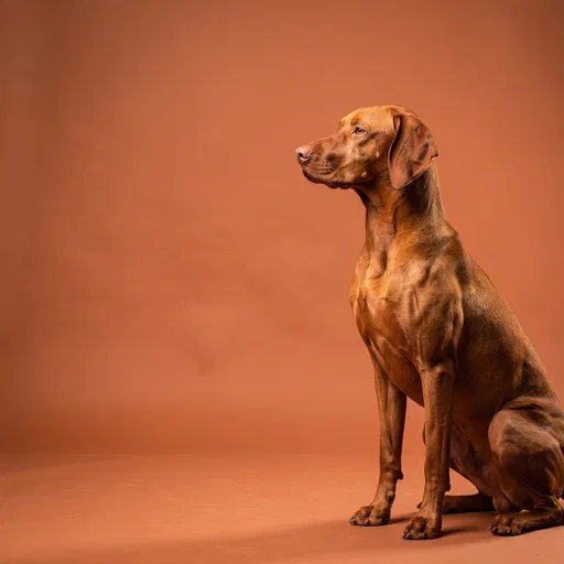Vizsla Dog Studio Profile Portrait