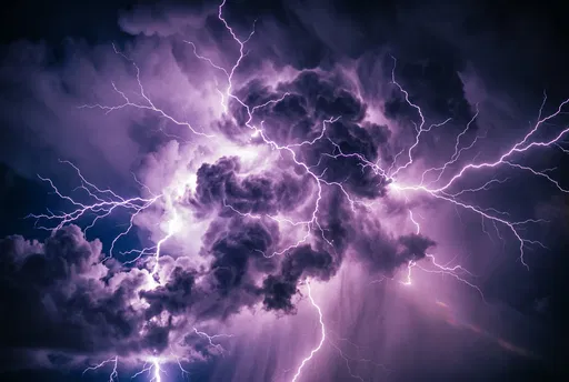 Violet Spider Lightning in Storm Cloud