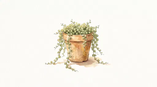 Watercolor String of Pearls in Terracotta Pot