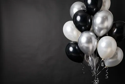 Black Silver and White Party Balloons