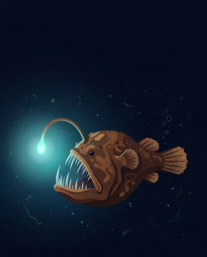 Deep Sea Anglerfish Educational Illustration
