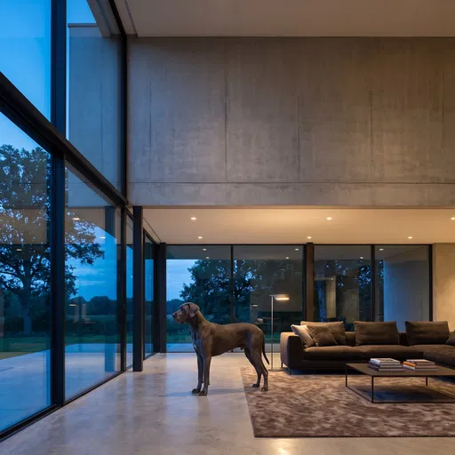 Great Dane in Modern Living Room