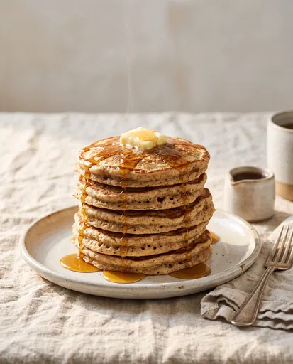 Fluffy Pancakes with Maple Syrup