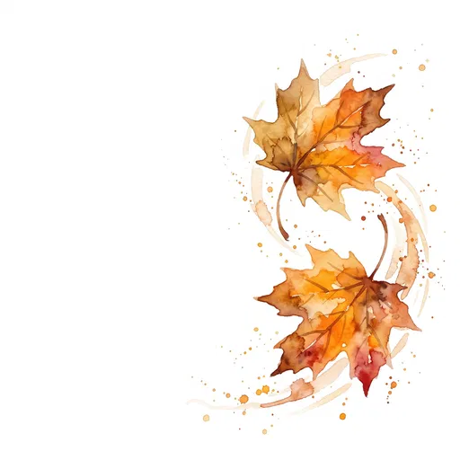 Watercolor Autumn Maple Leaves Clipart