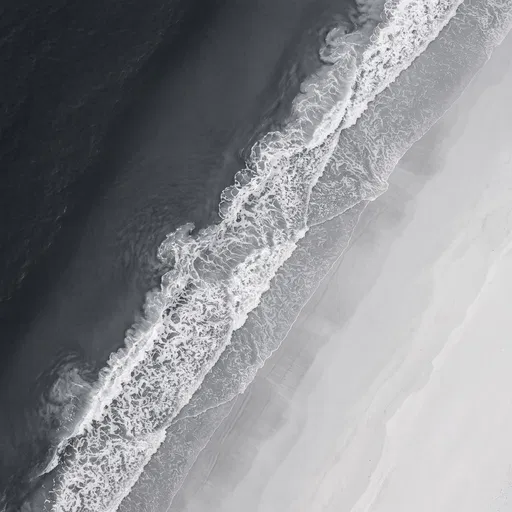 Monochrome Aerial View of Ocean Waves