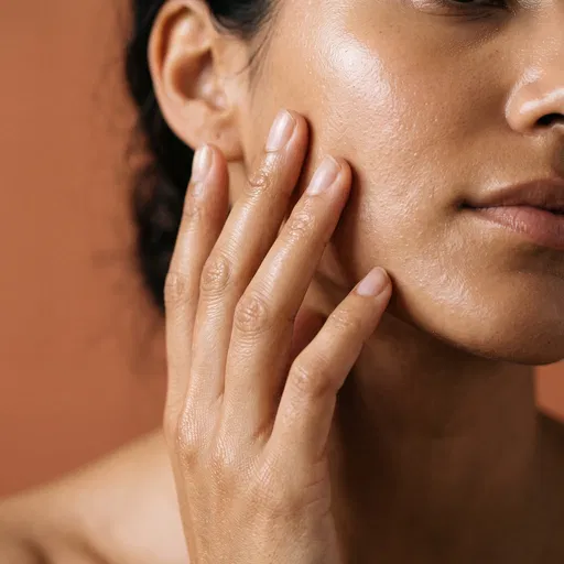Close-Up Beauty Portrait of Glowing Skin