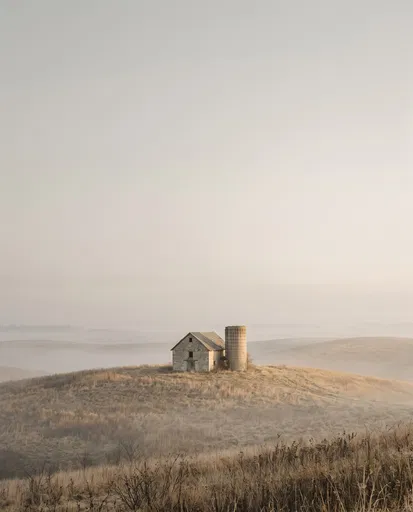 Stone Barn and Silo on Misty Hill