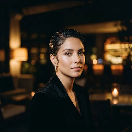 Woman With Slicked Pixie Cut In Lounge