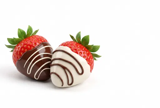 Chocolate Dipped Strawberries on White Background
