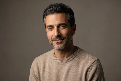 Studio Portrait of Smiling Mature Man