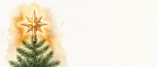 Watercolor Christmas Star Tree Topper Banner