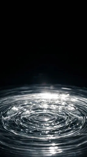 Sparkling Water Ripples on Black Background