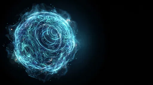 Glowing Cyan Spherical AI Core on Black