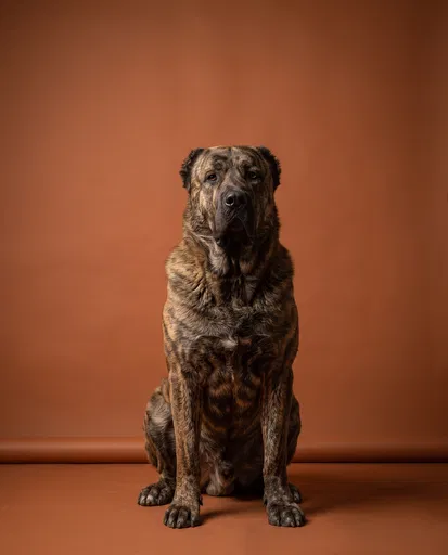Brindle Central Asian Shepherd Studio Portrait