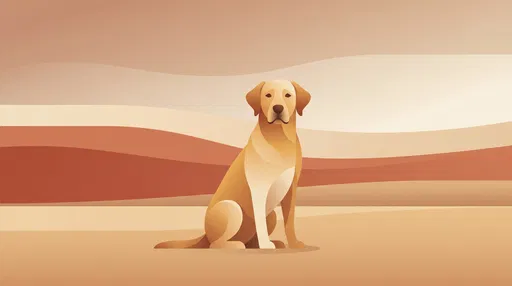 Minimalist Yellow Labrador Retriever Illustration