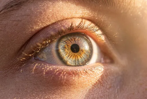Macro Close-Up of Blue Hazel Eye