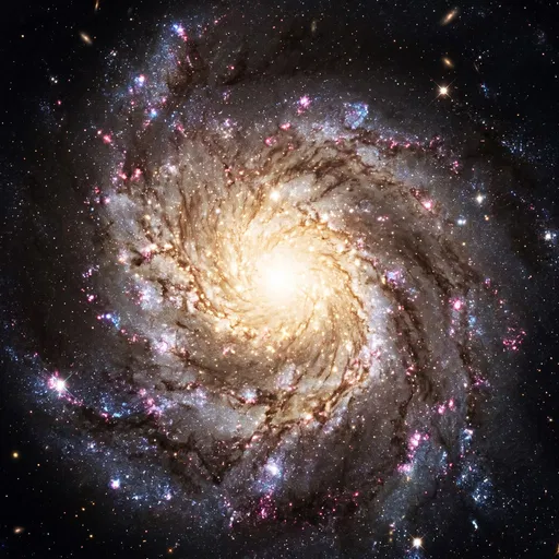 Glowing Spiral Galaxy Core in Space