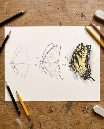 Step by Step Butterfly Drawing Tutorial